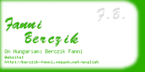 fanni berczik business card